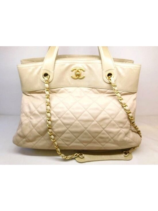 Chanel Handbags - Chanel In The Mix 2-Way Bag Leather Shoulder Beige